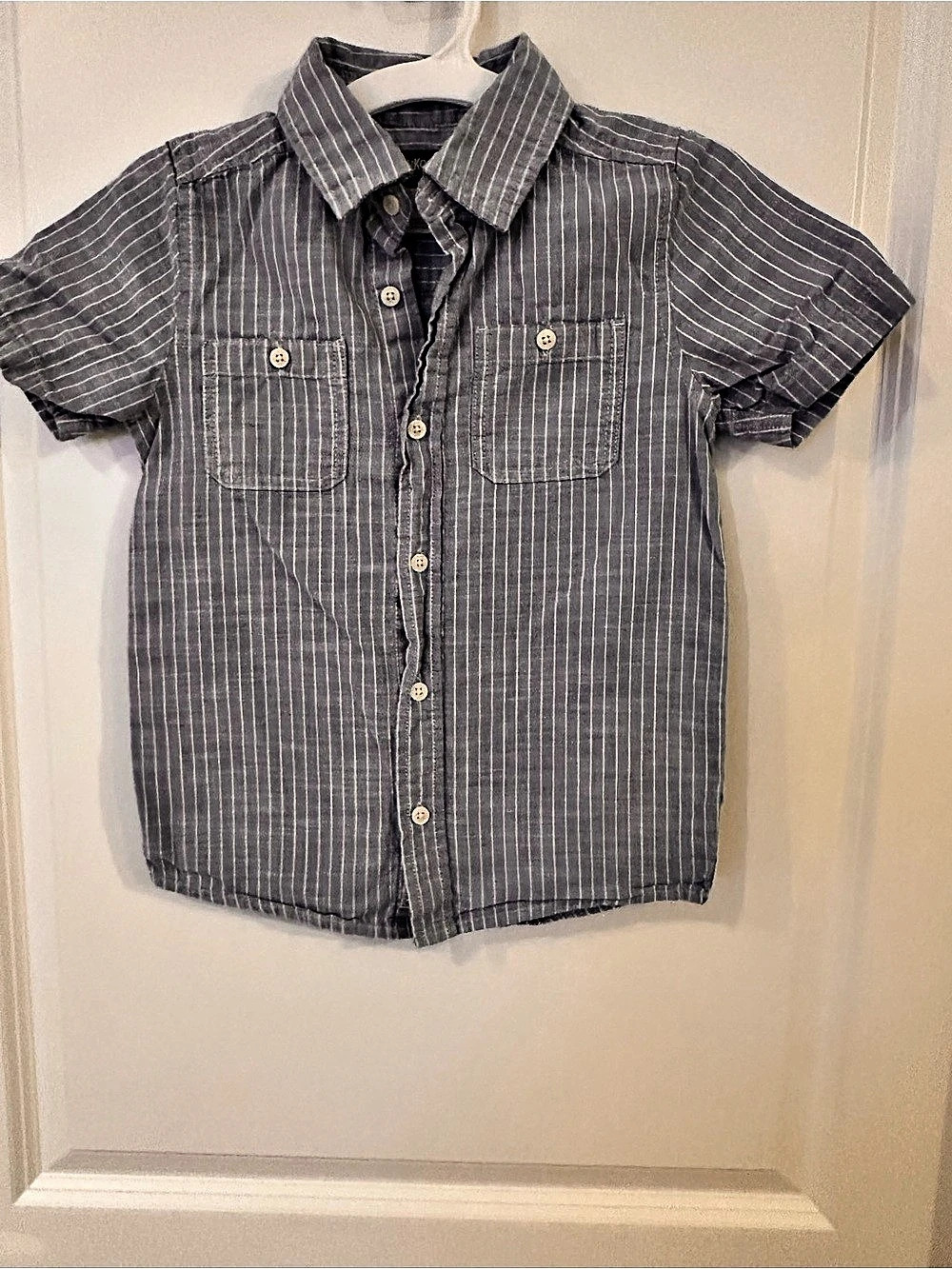 OshKosh B'gosh Boys Striped Button Down Blue & White Waist Medium